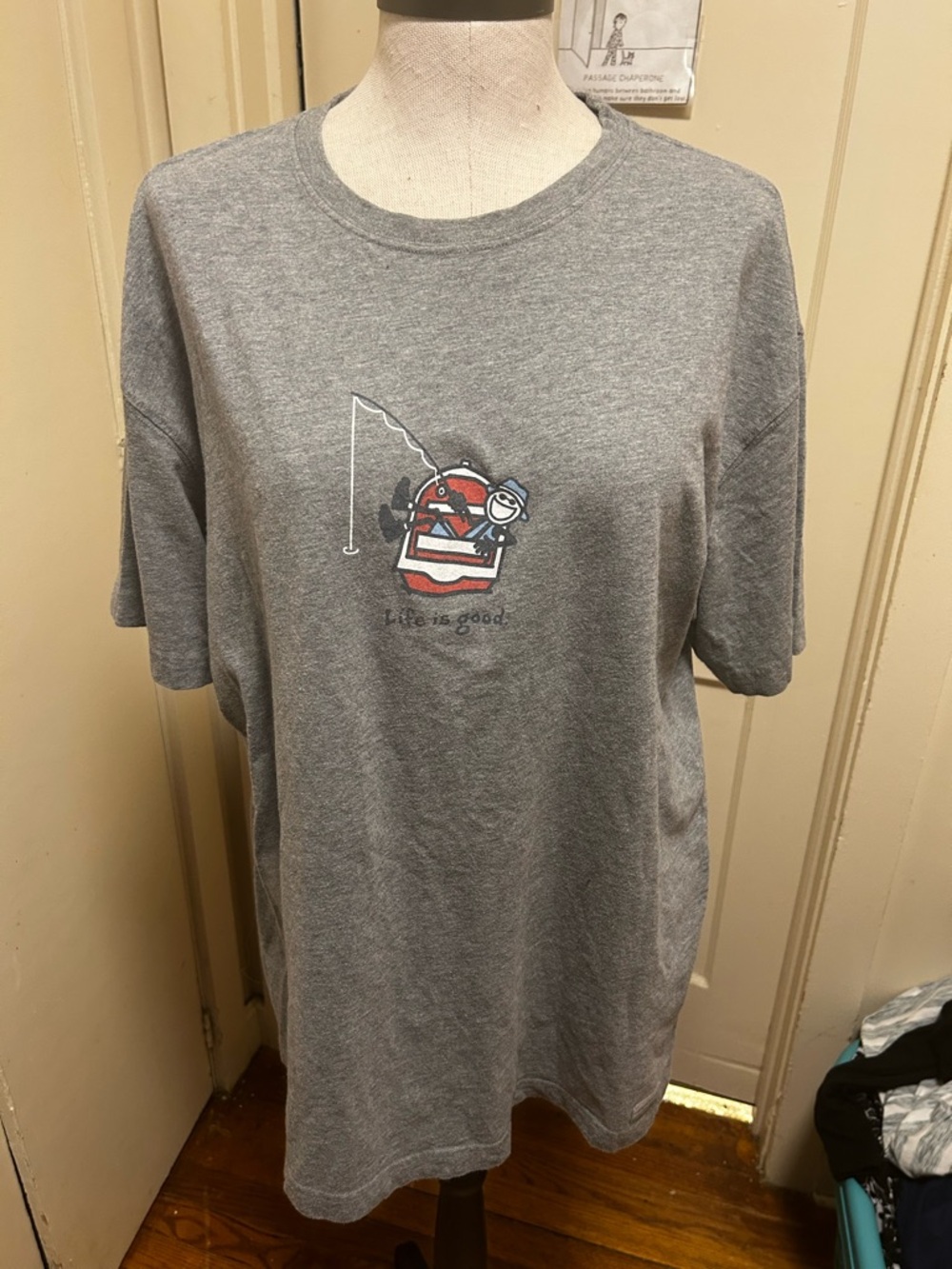 Life Is Good Grey Graphic Logo Tee